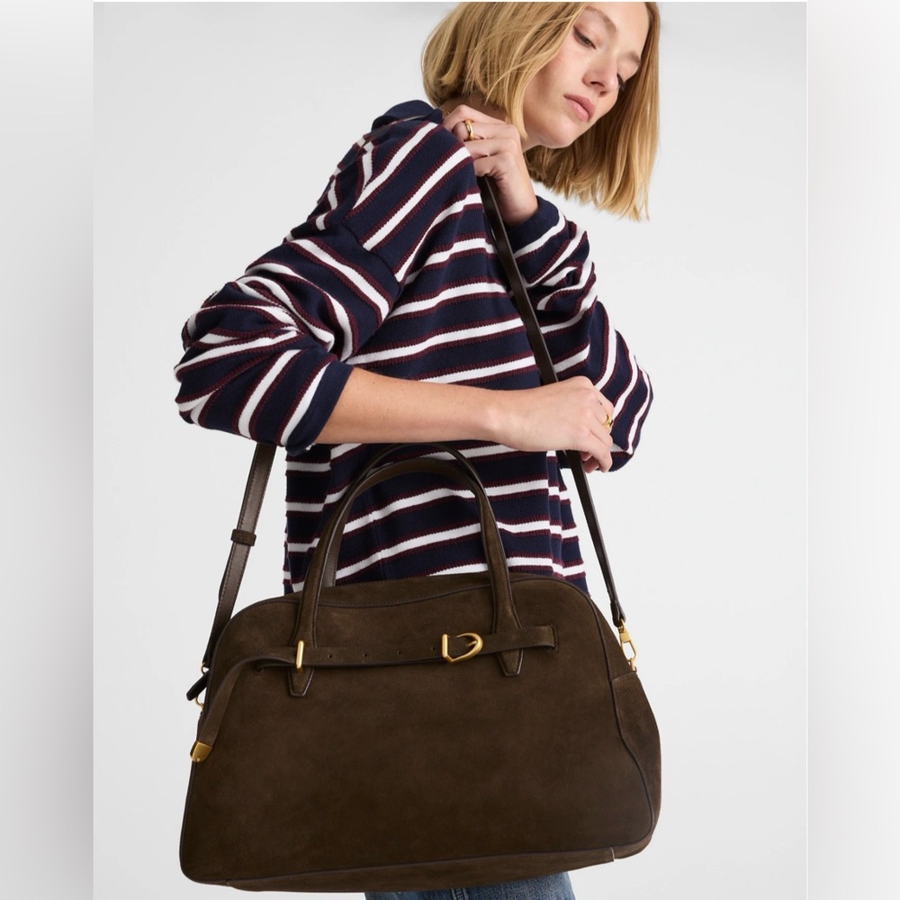 Madewell Elegant Brown Suede Handbag - Picture 2 of 4